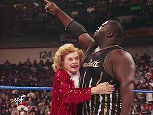 In one of the more ridiculous angles in WWF's "Attitude Era" - Mark Henry finds a love interest in the 80 year old Mae. photo: wwe.com