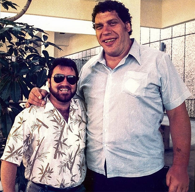 tim white and andre the giant standing together